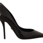 Elegant Black Leather Stiletto Pumps