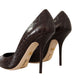 Elegant Crocodile Leather High Stiletto Pumps