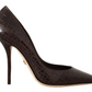 Elegant Crocodile Leather High Stiletto Pumps