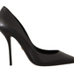 Elegant Black Devotion Leather Pumps