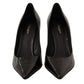 Elegant Black Leather Stiletto Pumps