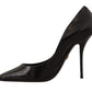 Elegant Black Leather Stiletto Pumps