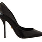 Elegant Black Leather Stiletto Pumps