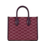 Mirella Small Mulberry Canvas Top Zip Shopper Tote Crossbody Bag