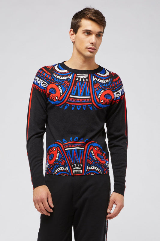 Black Wool Men Sweater