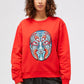 Red Cotton Women Sweater