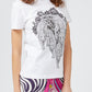 White Cotton Women T-Shirt