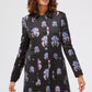 Black Polyester Women Coat