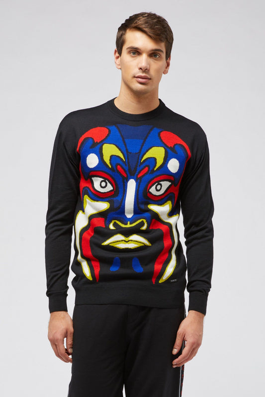 Black Wool Men Sweater