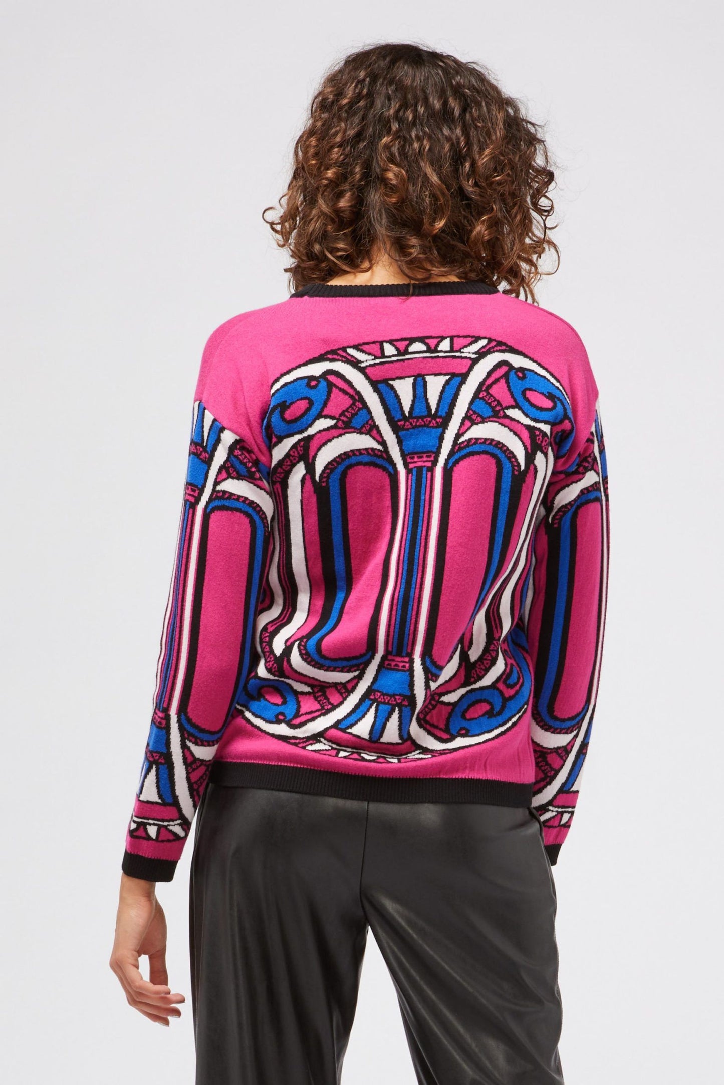 Fuchsia Cotton Women Sweater