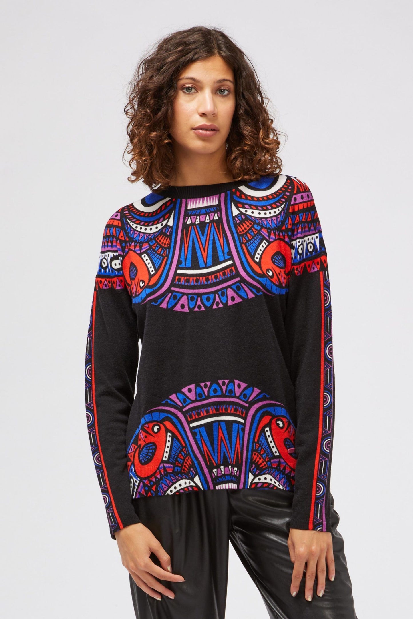 Black Wool Women Sweater