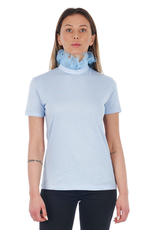 Light-Blue Cotton Women Top