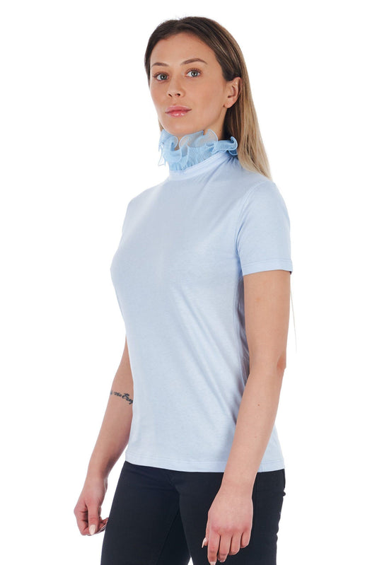 Light-Blue Cotton Women Top