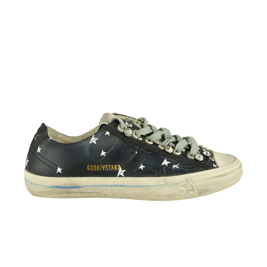 Black Leather Women Sneaker