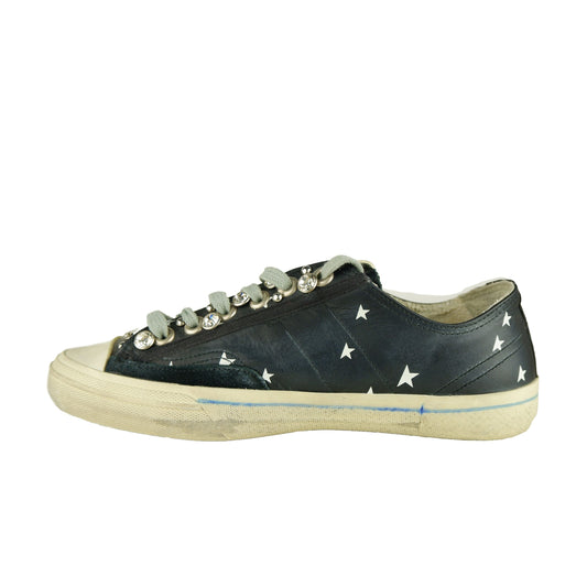 Black Leather Women Sneaker
