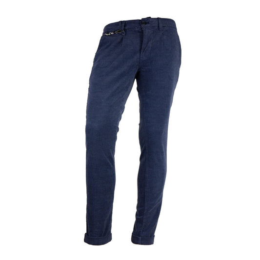Blue Cotton Men Trouser