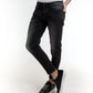 Sleek Black Cotton Fade Jeans