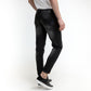 Sleek Black Cotton Fade Jeans