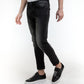 Sleek Black Cotton Fade Jeans