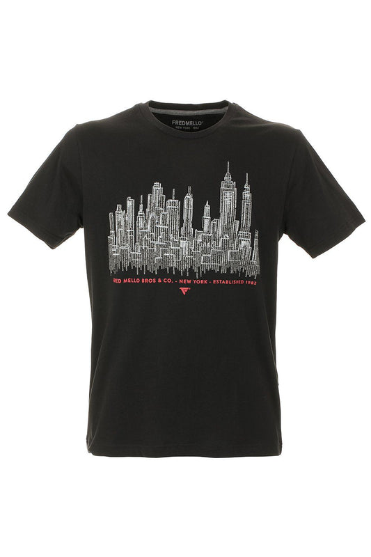 Black Cotton Men T-Shirt