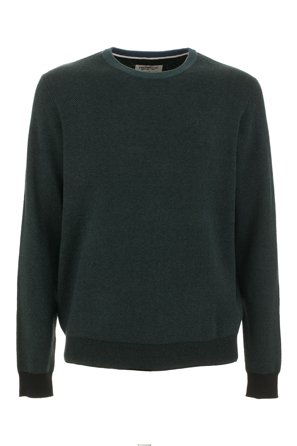 Green Cotton Men Sweater