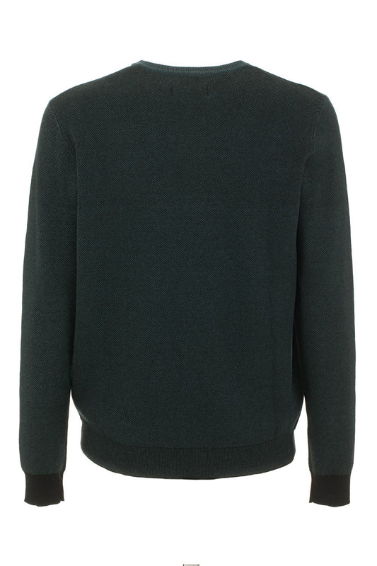 Green Cotton Men Sweater