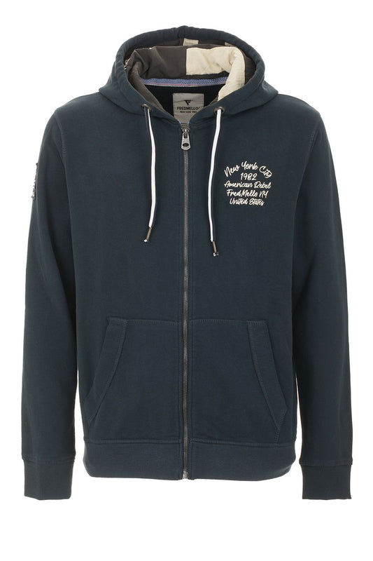 Blue Cotton Men Sweater