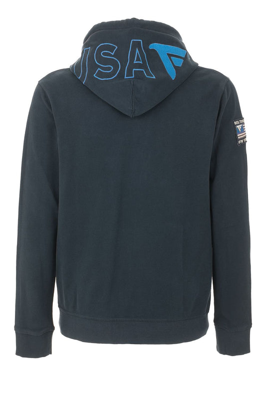 Blue Cotton Men Sweater