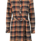 Chic Tartan Button-Up Dress - Orange & Blue