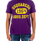 Elegant Purple Roundneck Tee with Iconic Print