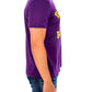 Elegant Purple Roundneck Tee with Iconic Print