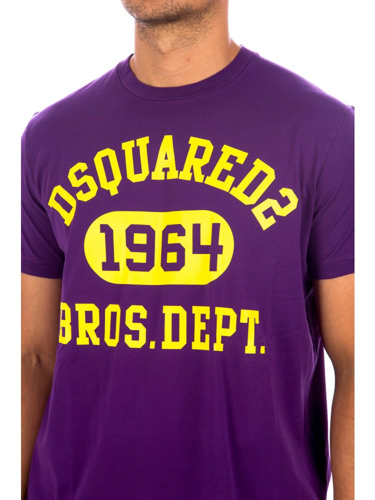 Elegant Purple Roundneck Tee with Iconic Print