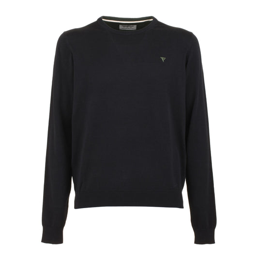 Black Cotton Men Sweater