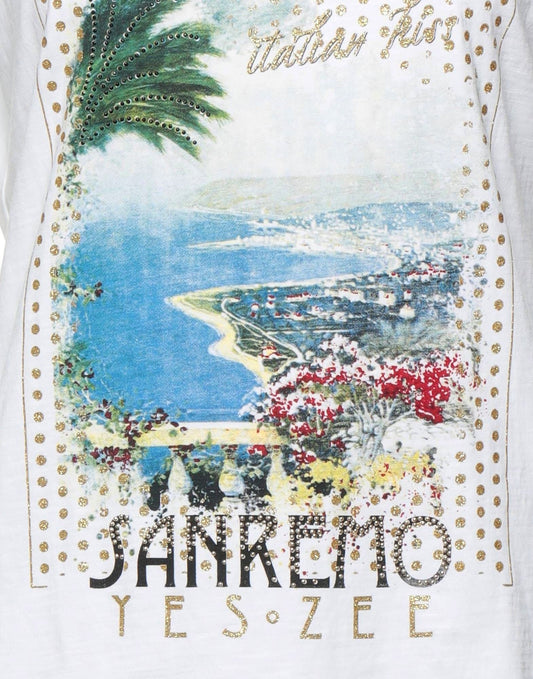 White Cotton Women T-Shirt