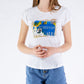 Elegant Capri Design White T-Shirt for Women
