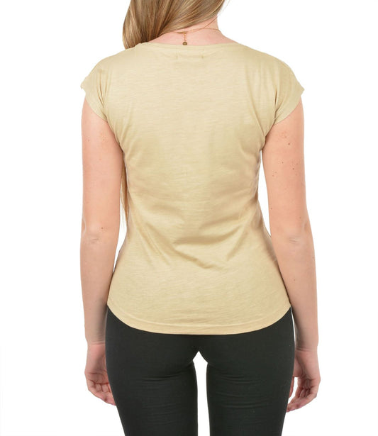 Beige Cotton Women T-Shirt