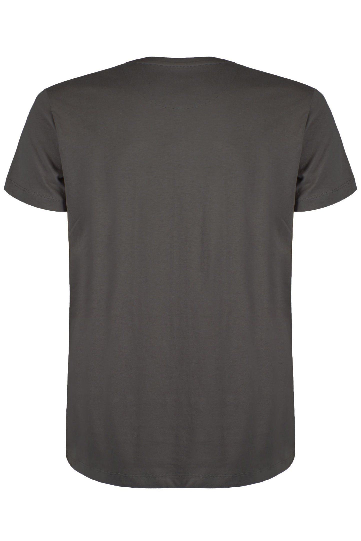 Chic Gray Round Neck Tee with Front Print
