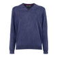 Blue Cotton Mens Sweater