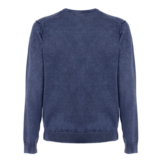 Blue Cotton Mens Sweater