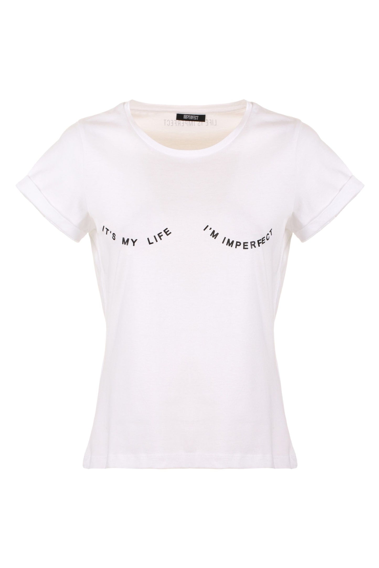 White Cotton Women T-Shirt