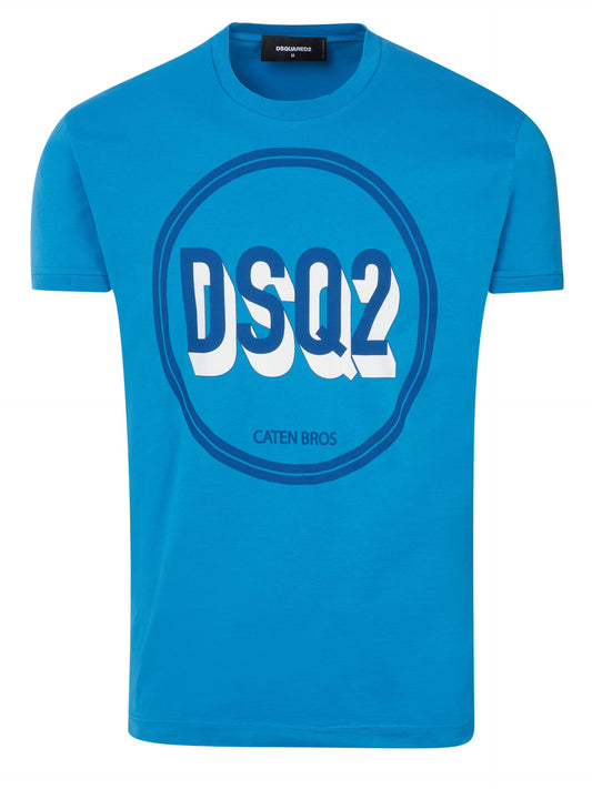 Blue Cotton Men T-Shirt