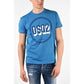 Blue Cotton Men T-Shirt