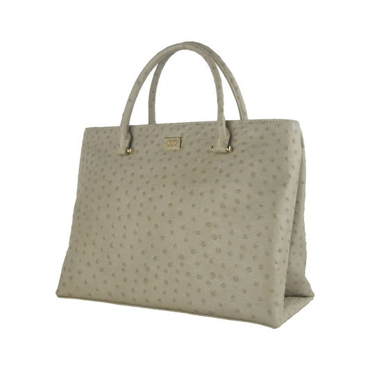 Gray Vitello Leather Women Handbag