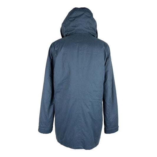 Blue Cotton Men's Parka Jacket