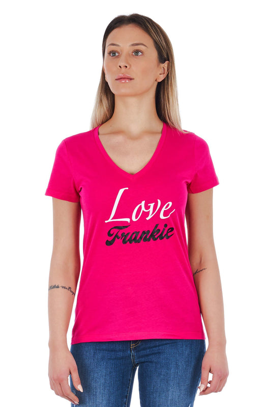 Pink Cotton Women T-Shirt