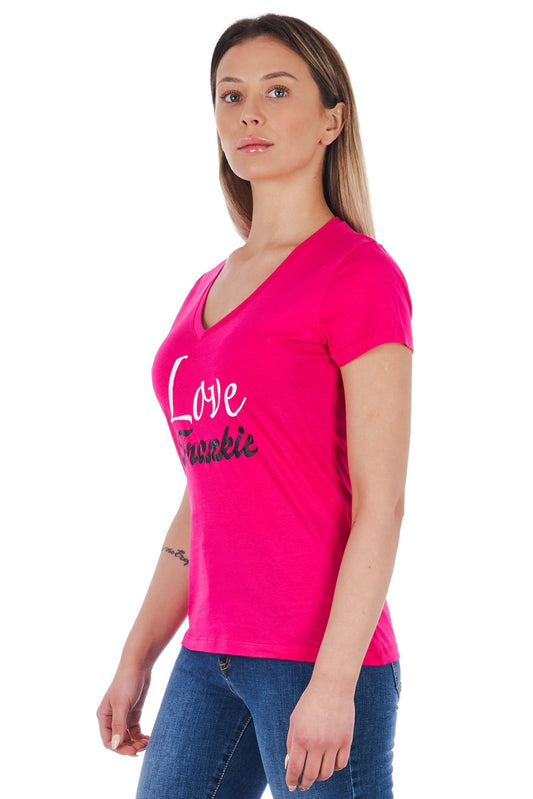 Pink Cotton Women T-Shirt