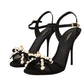 Elegant Mesh Pearl Applique Heels