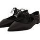 Elegant Black Mesh Ballerina Flats