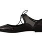 Elegant Pointed Toe Lace-Up Ballerina Flats