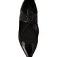 Elegant Pointed Toe Lace-Up Ballerina Flats